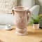 17" Pink Ceramic Antique Style Distressed Decorative Vase